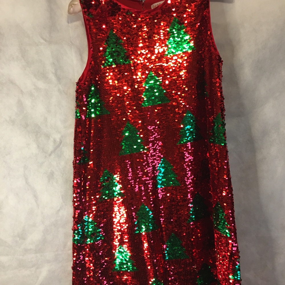 Cat&Jack girls size 12/14 sequin Christmas tree - Picture 3 of 6